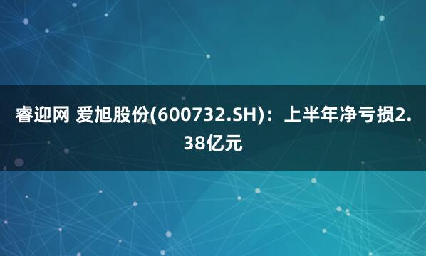 睿迎网 爱旭股份(600732.SH)：上半年净亏损2.38亿元
